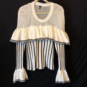 I R Sweater. Fits Smaller. Navy Blue & White EUC 100% Cotton 2X